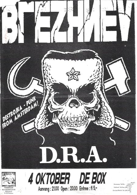 Concertflyer van Brezhnev en D.R.A. in De Box, Hoogeveen, 4 oktober 1995