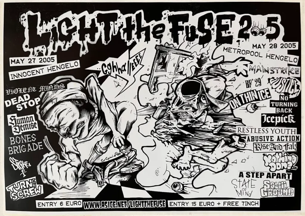 Concert flyer for Light The Fuse 2005 at Metropool in Hengelo on 27 and 28 May 2004