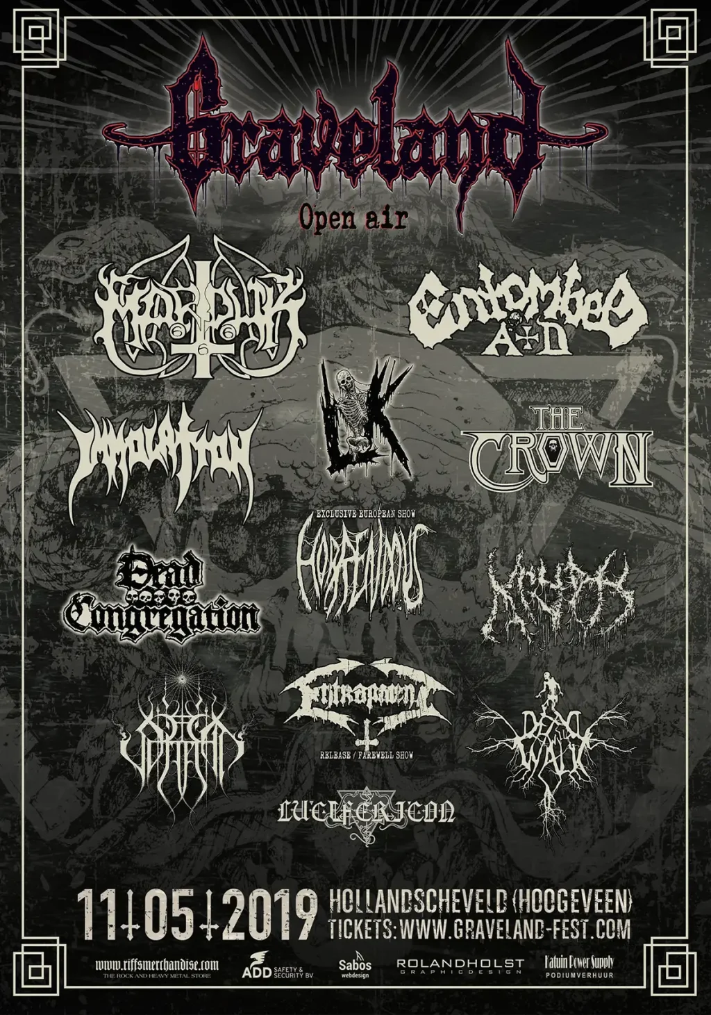 Festival poster for Graveland 2019 in Hoogeveen on 11 May 2019
