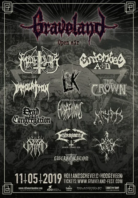 Festival poster for Graveland 2019 in Hoogeveen on 11 May 2019