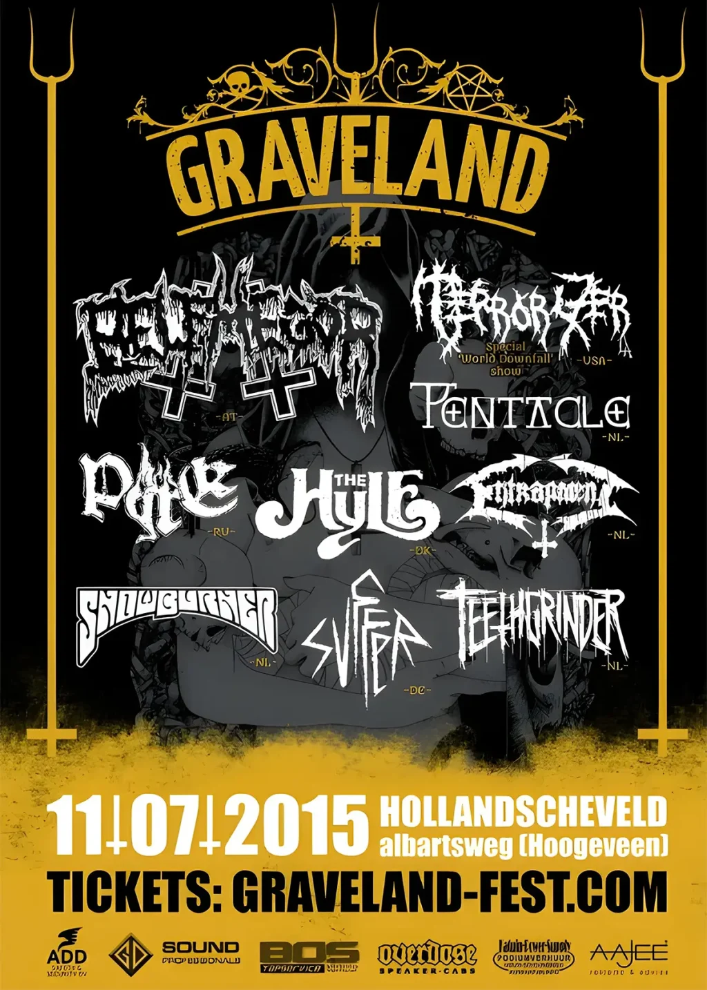Concert poster for Graveland Deathfest 2015 in Hollandscheveld on 11 July 2015