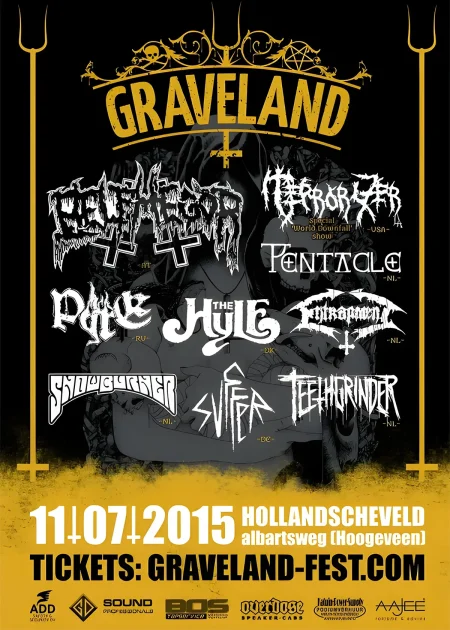 Concert poster for Graveland Deathfest 2015 in Hollandscheveld on 11 July 2015