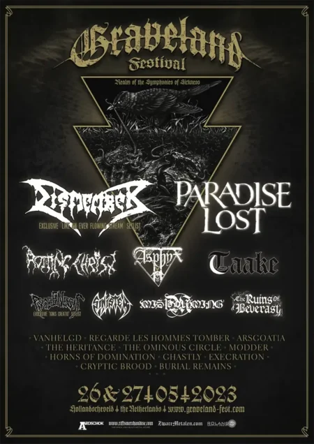 Festival poster for Graveland 2023 in Hoogeveen on 26 and 27 May 2023